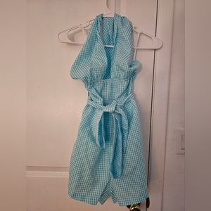 Gingham Romper with Belt